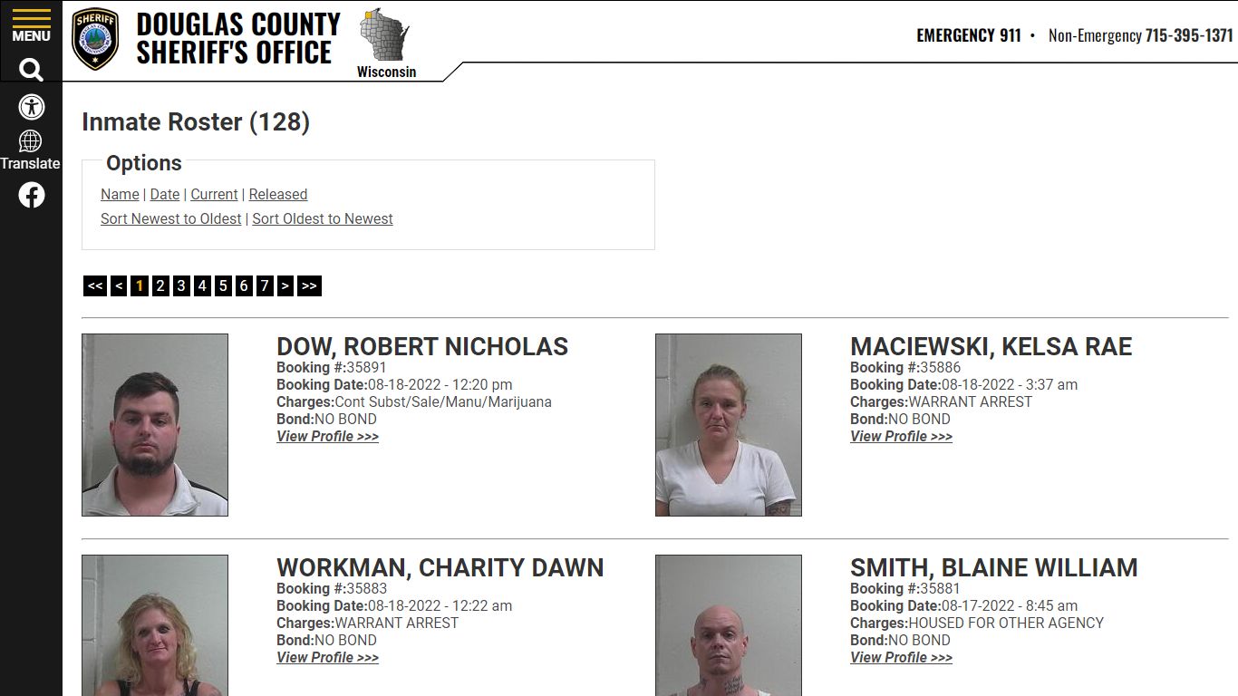 Inmate Roster - Douglas County Sheriff WI